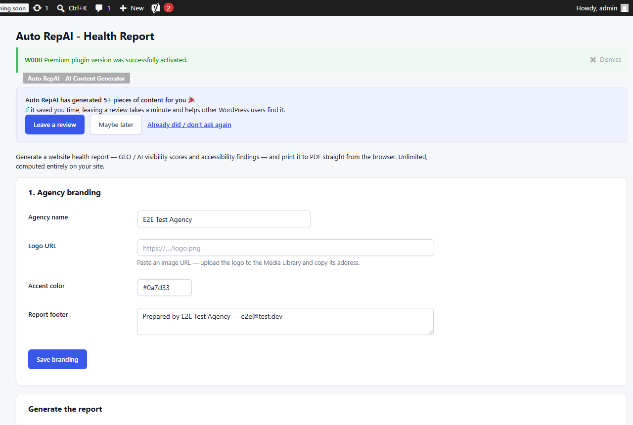 White-label branding and report options